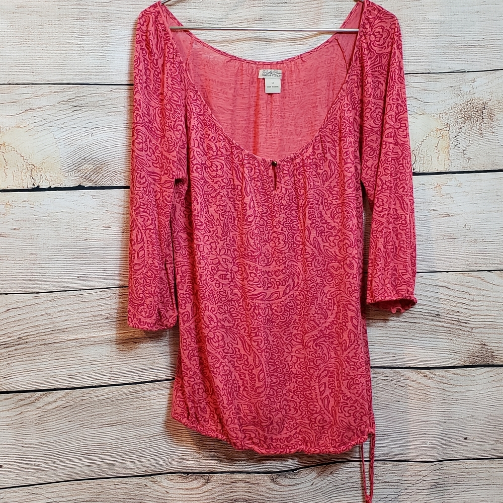 Lucky brand 7W61131 peasant blouse with drawstring